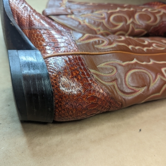 Tony Lama Black Label women's sz 6.5B Exotic Genuine Brown Ostrich Leg classic W - Picture 8 of 13